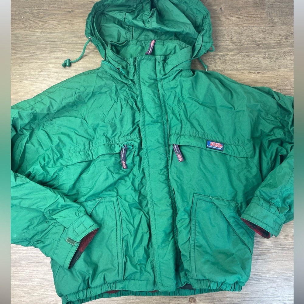 Vintage American Eagle Outfitters Men’s Fleece Lined Winter Jacket with Hood, XL